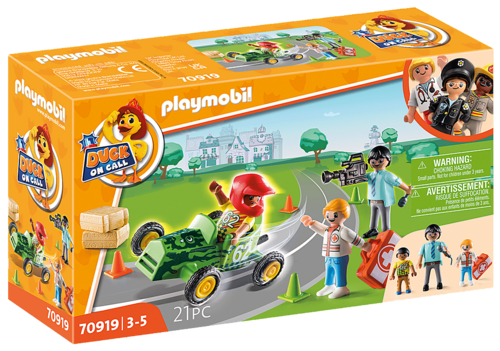 Playmobil 70919 - DUCK ON CALL - Acción Ambulancia. Ayuda al piloto de carreras