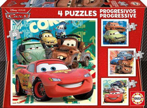 Educa 14942 - Puzzles Progresivos: Cars 2 12+16+20+25