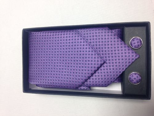 Conjunto corbata, pañuelo y gemelos