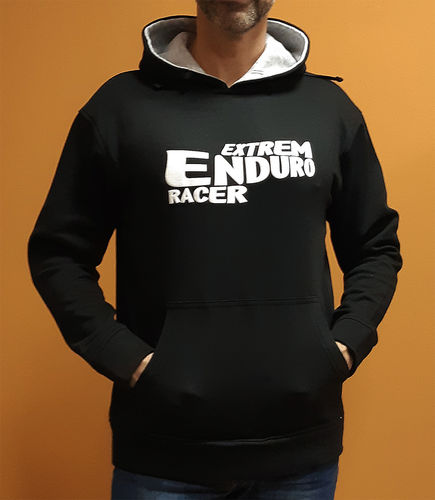 Sudadera Marca TMeeL con capucha logo Extrem Enduro Negra